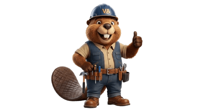 Villa Allegra beaver mascot giving a thumbs up